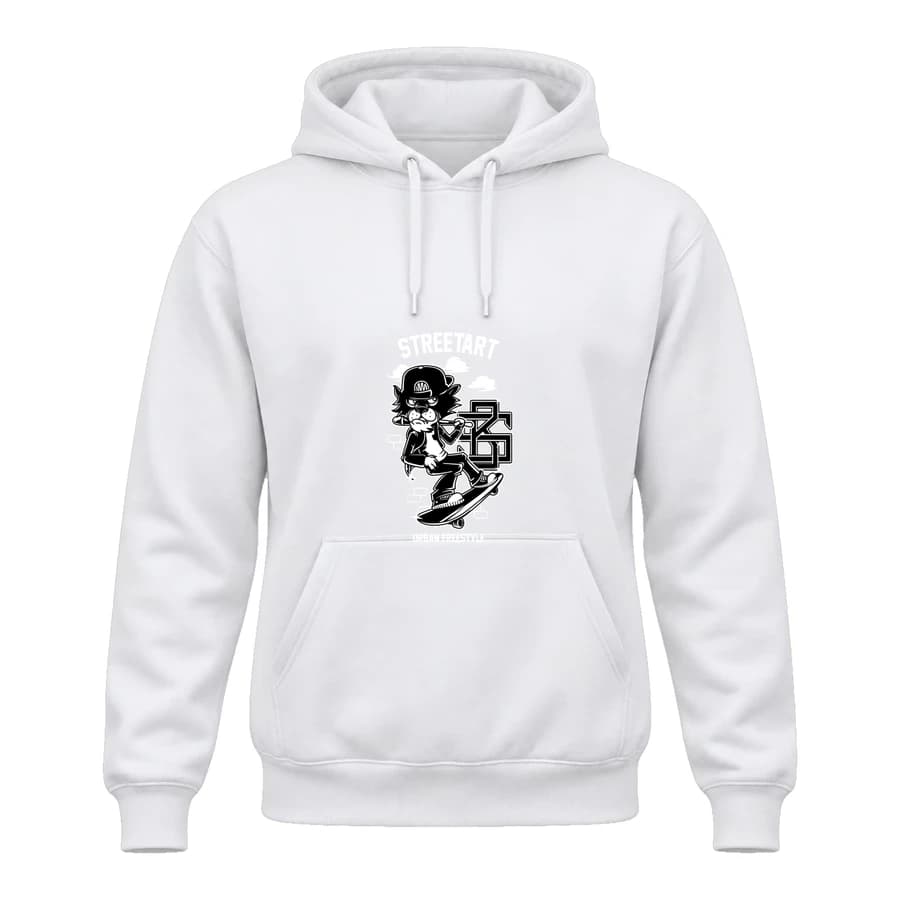 Hoodie — GRAYSCALE 1 — الأمام — أبيض